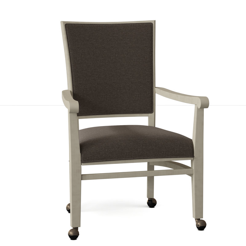 Selby Upholstered King Louis Back Arm Chair, 9953 Mink, Almond Buff