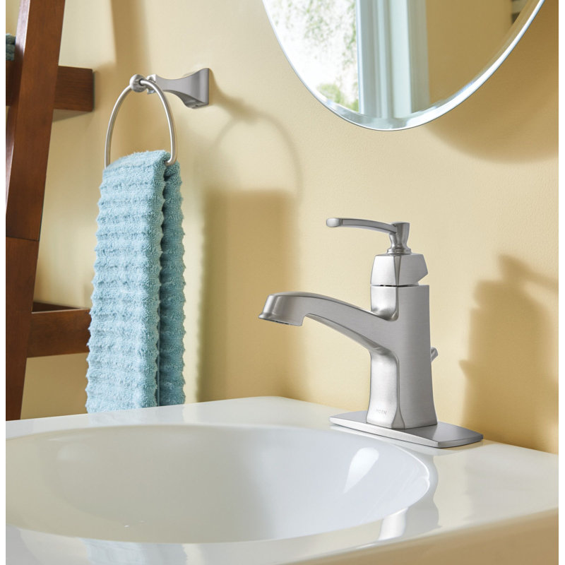 Conway Single Hole Bathroom Faucet with Drain Assembly, Spot Resist Brushed Nickel