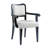Set Of 2 Finish Upholstered Dining Armchairs, Traditional Fabric Side Chairs With Curved Back & Padded Armrests-1241938973
