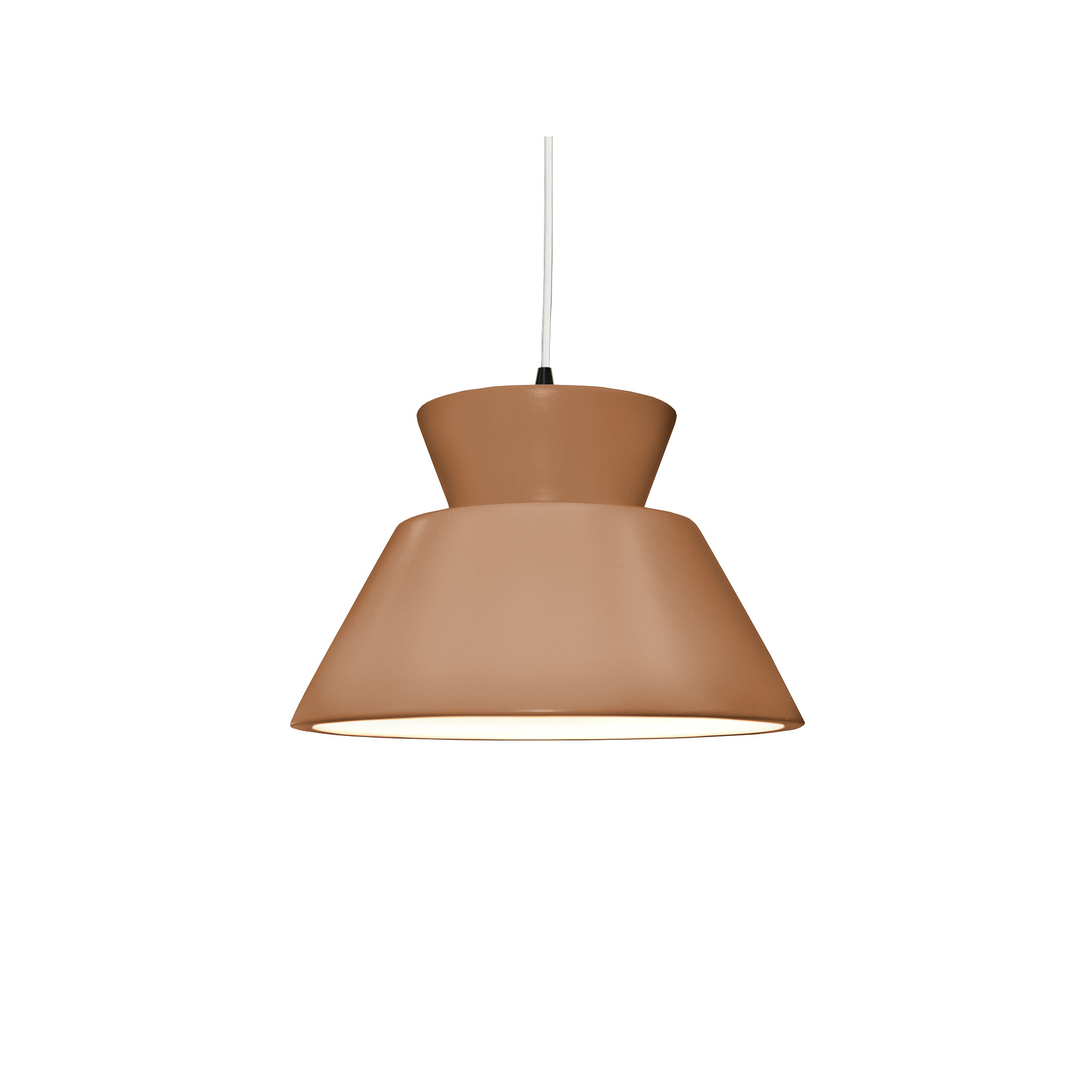 Logan 1 - Light Single Geometric LED Pendant, Adobe, LED, Matte Black