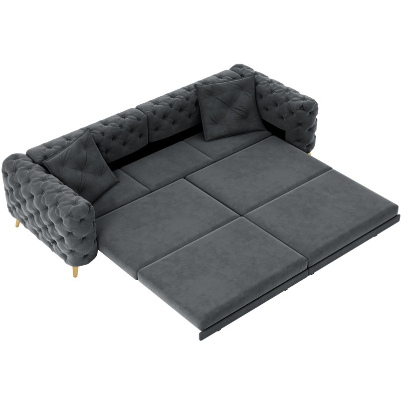 37.18 " Velvet Sleeper Sofa