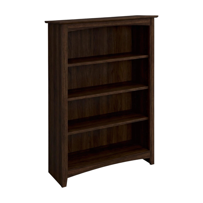 Malani 36" H Solid Wood Classic Bookcase, Coffee, (4 Shelves) 48"H x 31.75"W x 12.875"D