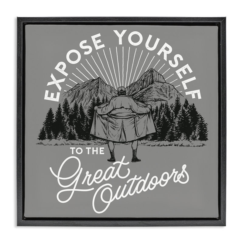 "Expose Yourself", art mural encadré flottant par Jedco Brands, Inc., Cadre flottant noir de jais, H 18 po x l 18 po