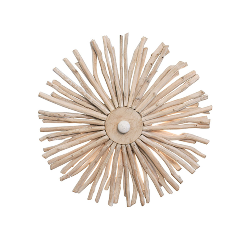 Rio Solid Wood Flush Mounted Sconce, 24" H x 24" W x 8" D
