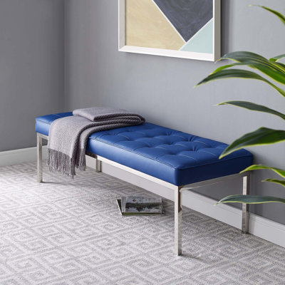 Loft Tufted Vegan Leather Bench by Modway