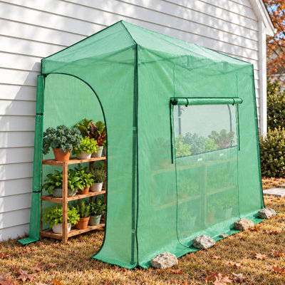 Pavillon de jardin en métal L 5 pi. D Serre adossée