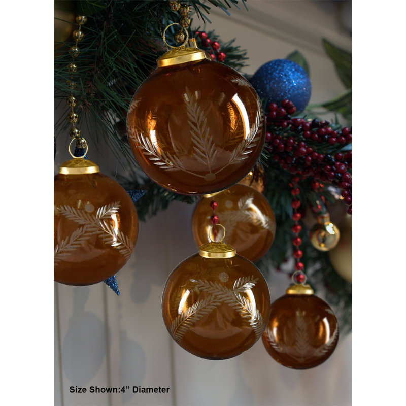  Ornement en verre 4 "Amber Palm