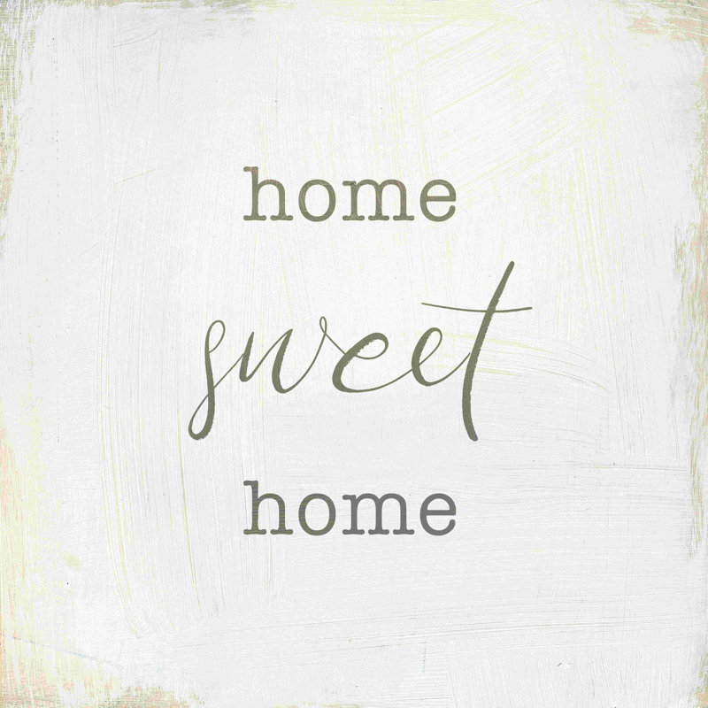 "Home Sweet Home I Script" par Wild Apple Portfolio - art textuel sur toile tendue, H 12 po x l 12 po, Non, Toile tendue