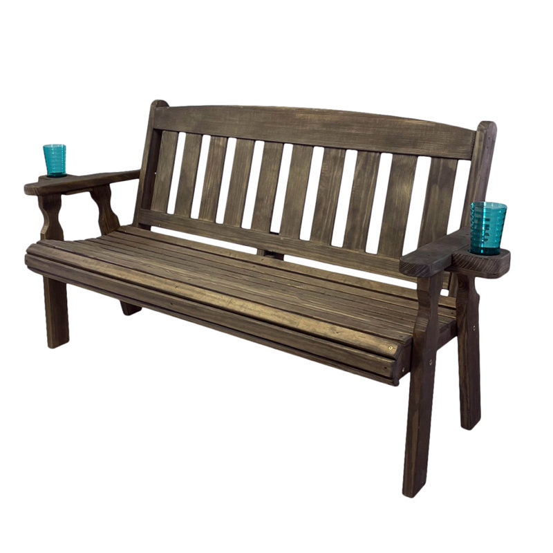 Amish Casual Garden Bench, Noyer foncé
