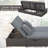 Outdoor Double Sunbed Wicker Rattan Patio Reclining Chairs with Adjustable Backrest and Seat for 2 Person-1322027494