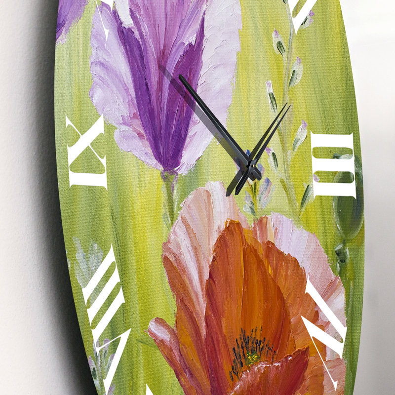 Poppies In The Morning - Horloge murale traditionnelle, Petit