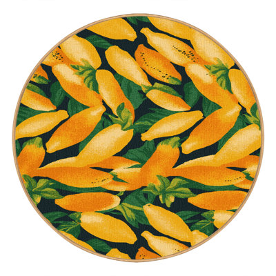 Washable Papayas Hawaiian Area Rug