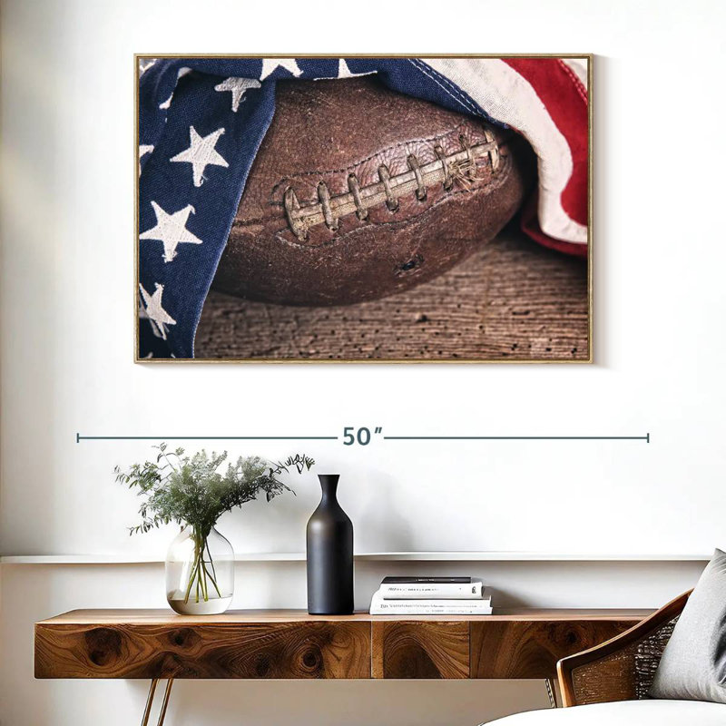 Drapeau américain, Cadre flottant en bois naturel, 40 po x 27 po