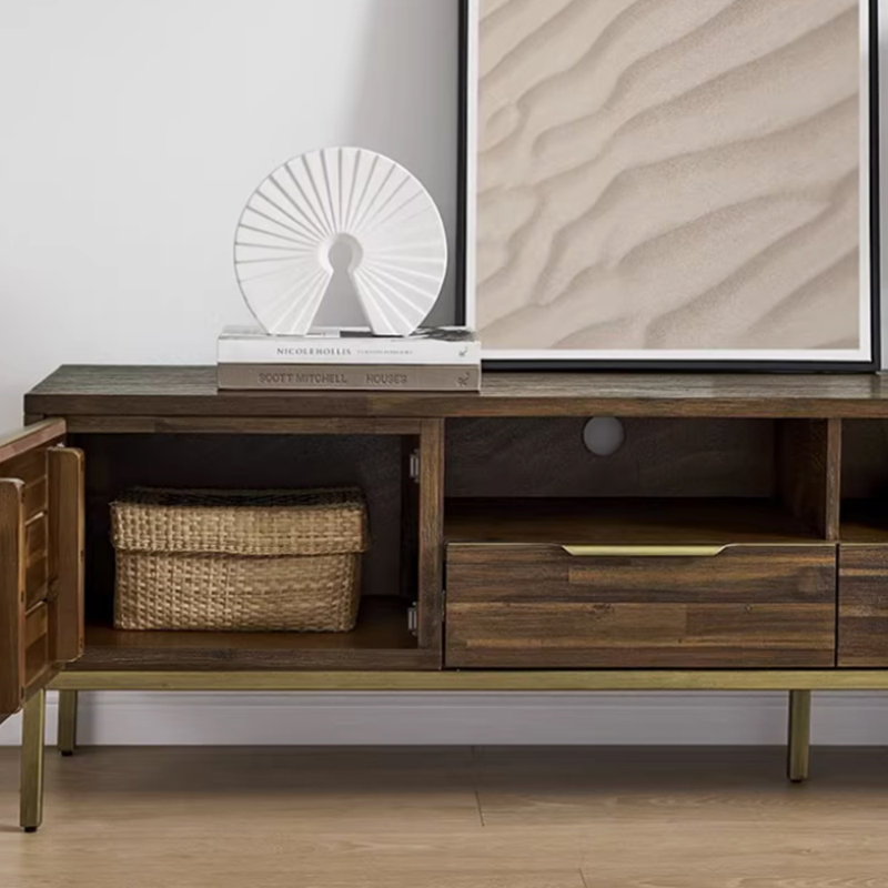 Retro and minimalist niche design TV cabinet, 19.68" H x 62.99" L x 15.74" W