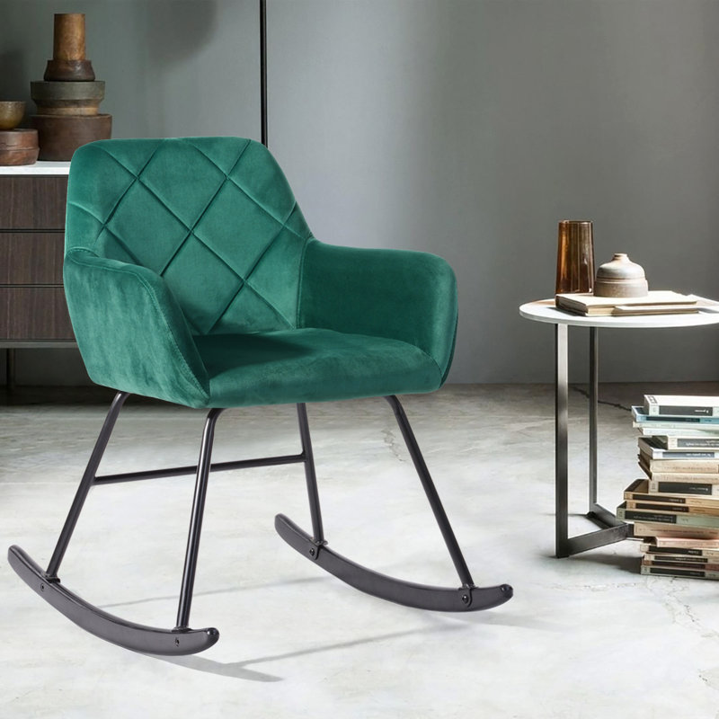Aireka Rocking Chair, Dark Green