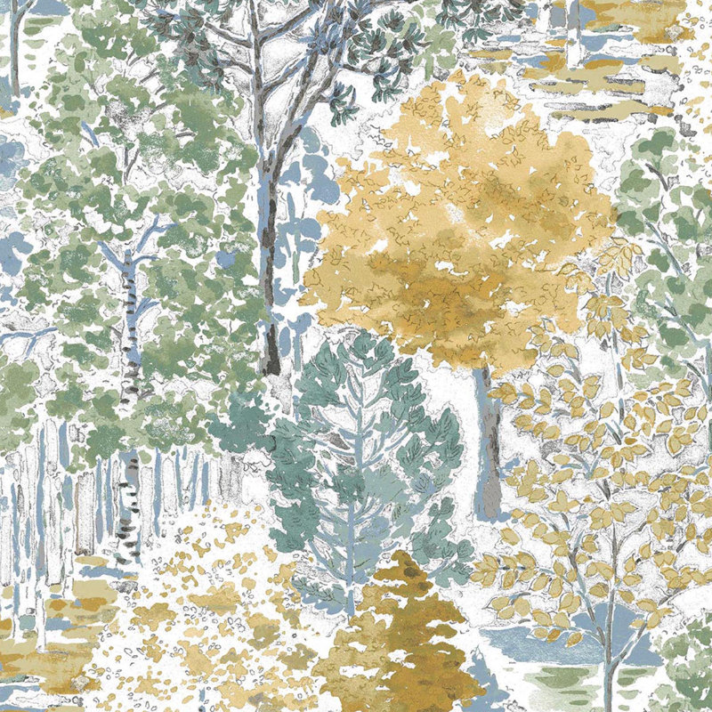 Laura Ashley, papier peint Chre Bernwood jaune