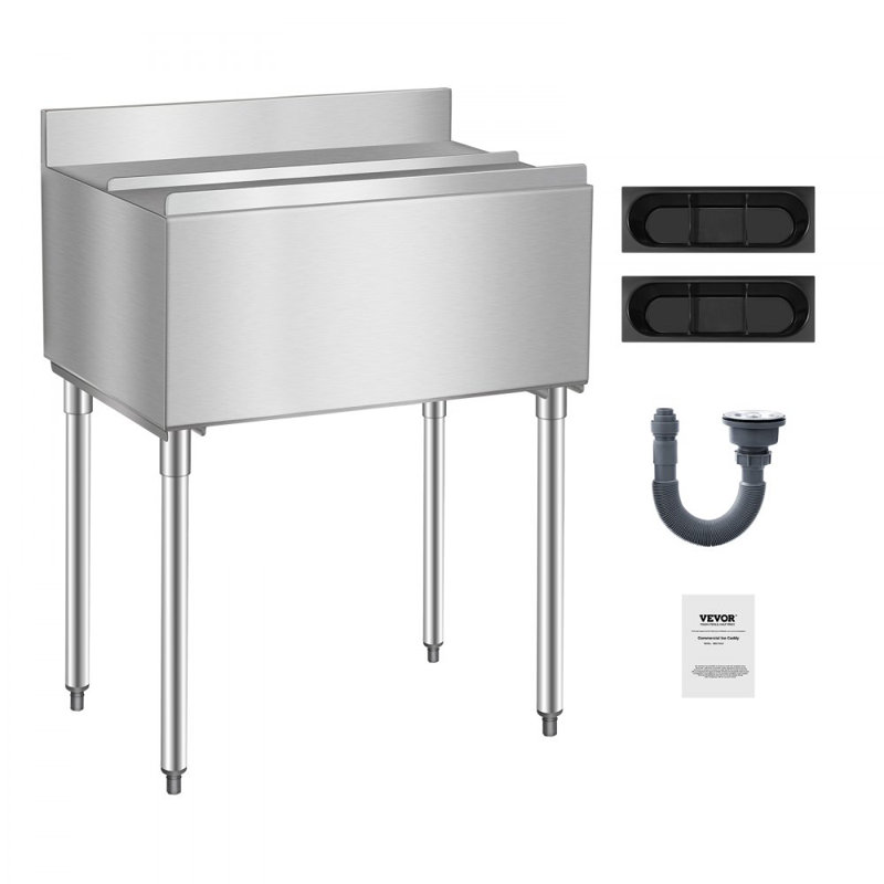 VEVOR 95.3L Ice Chest in Silver