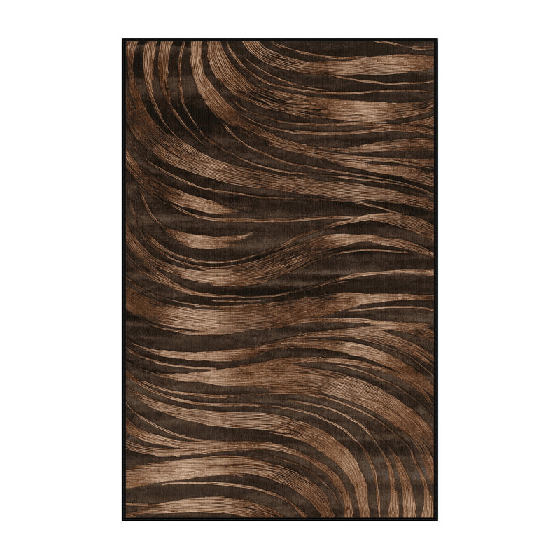 Tapis abstrait lavable à la machine, Rectangulaire 8 pi x 12 pi