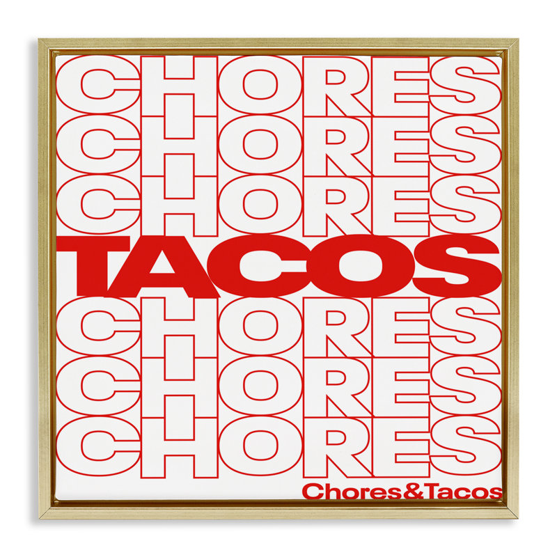 Cadre flottant Tacos Over Tores, conception par Jedco Brands, Inc., H 25 po x l 25 po, Cadre flottant métallique doré