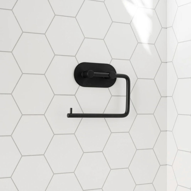 Porte-papier hygiénique mural autocollant 3M, Acier inoxydable noir mat