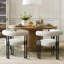 Modern Upholstered Dining Chair with Curved Arms