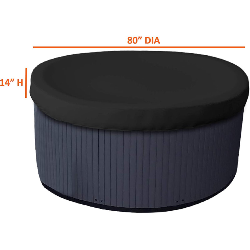 High Density Multipurpose Outdoor Round Hot Tub Cover, UV Resistant & Waterproof Spa Cover Protector