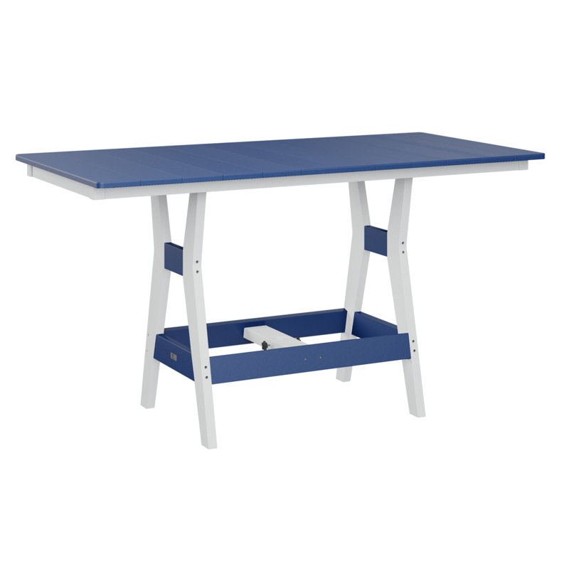 Table rectangulaire à hauteur de comptoir Camden, H 35,5 po x l 66 po x P 33 po, Bleu pacifique