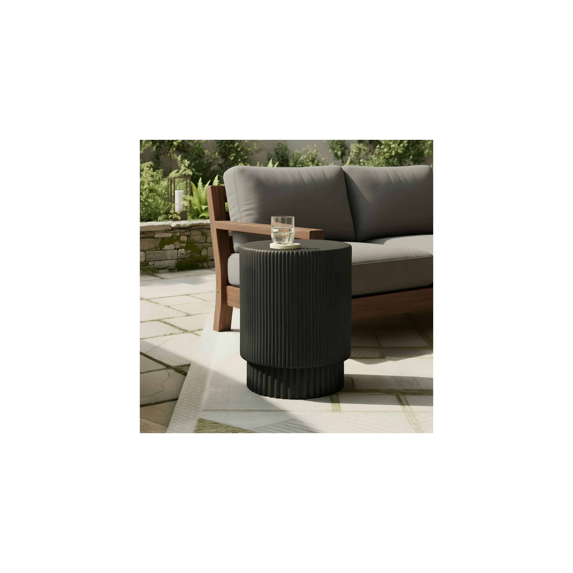 Kody Outdoor Side Table, Black