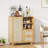 Rattan Buffet Cabinet With Adjustable Shelf, Sideboard With Drawers For Living Room, Kitchen, Entryway-983279935