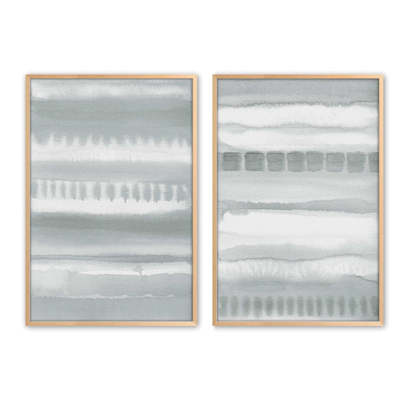 Ensemble de 2 impressions à dégradé doux, Érable brut encadré, H 25,5 po x l 37,5 po x P 1,25 po