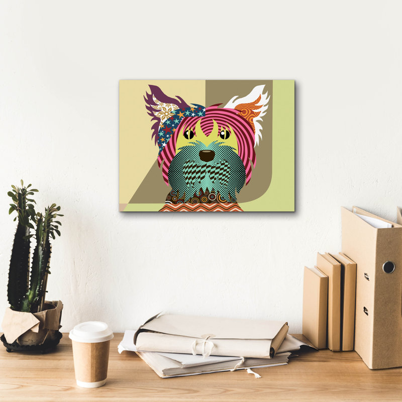 «Yorkshire Terrier Dog» par Lanre Adefioyue, H 12 po x l 16 po x P 0,75 po