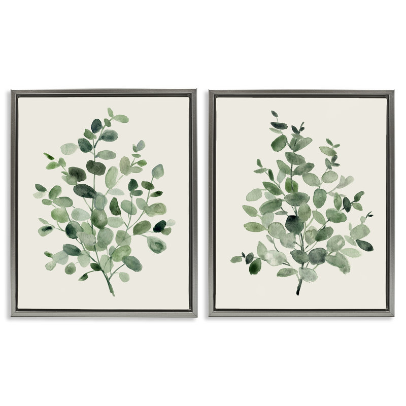Ensemble de 2 toiles flottantes encadrées Minimal, Cadre flottant gris lustré, H 31 po x l 25 po