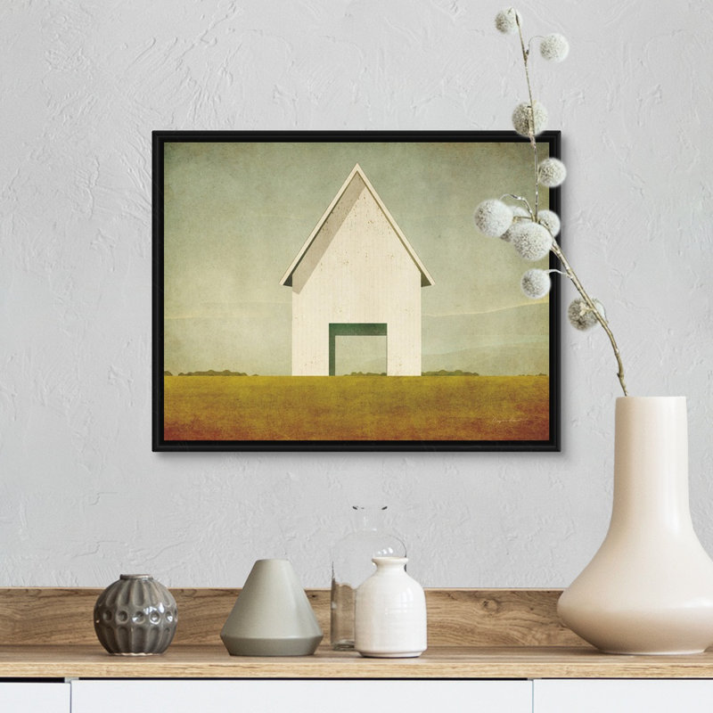 Reproduction d’art graphique sur toile, "Ohio Barn" par Mark Adlington, Cadre flottant noir, H 13 po x l 16 po x P 1,75 po