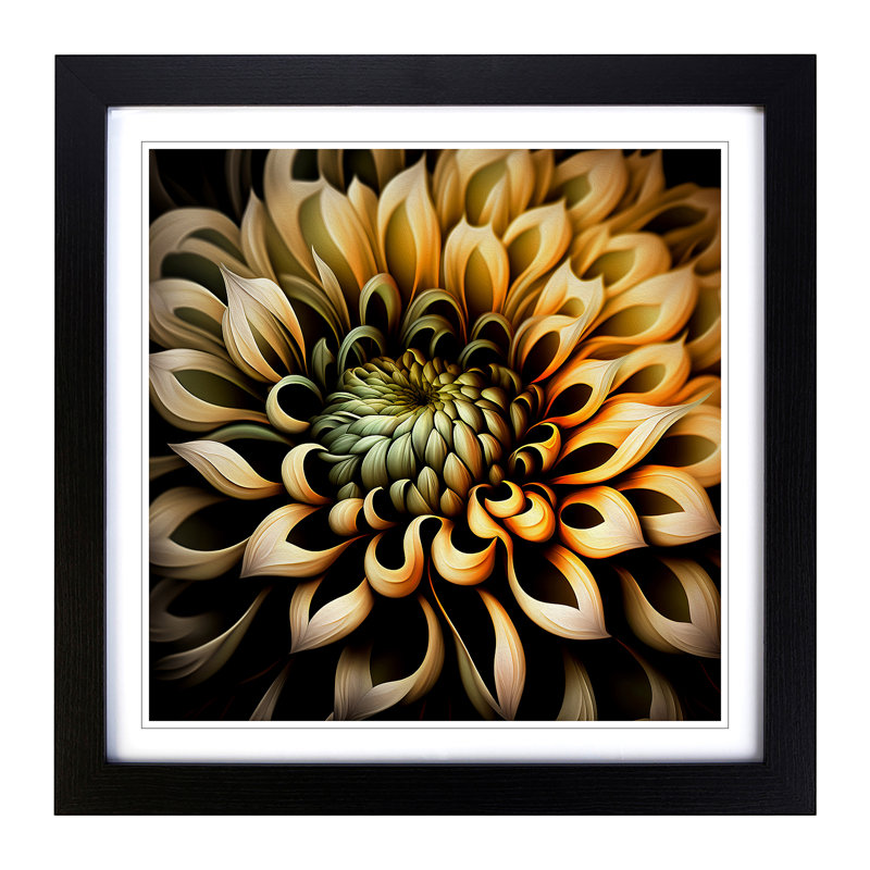 Chrysanthemum Abstract Art No.1 - Framed Print, Black