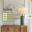 Lampe de table moderne en céramique vert foncé de 27,5 minimal de style minimaliste, convenant aux salons, aux chambres et aux bureaux