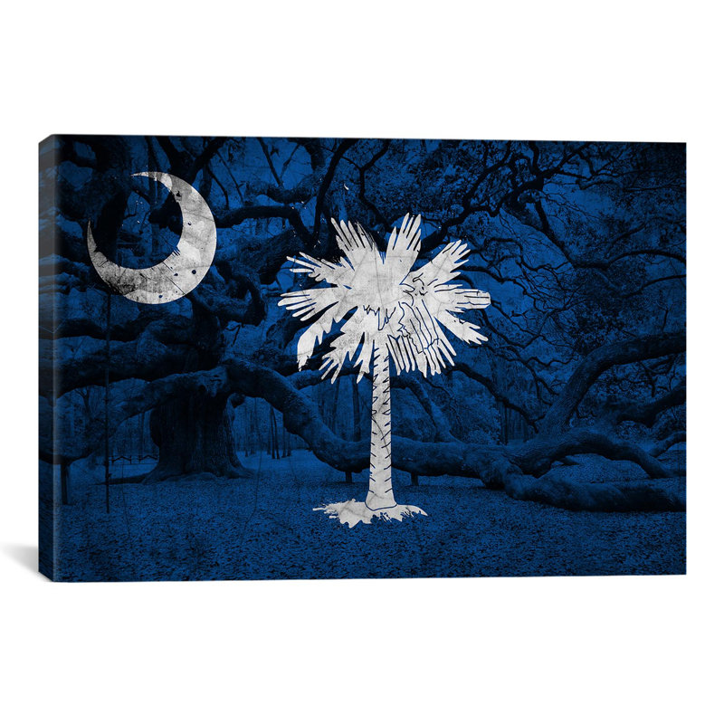 « flags south caroline », impression sur toile tendue, H 26 po x l 40 po x P 1,5 po