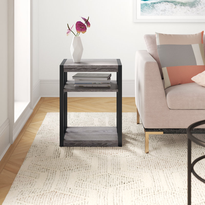 Corralitos End Table, Black/Weathered Gray