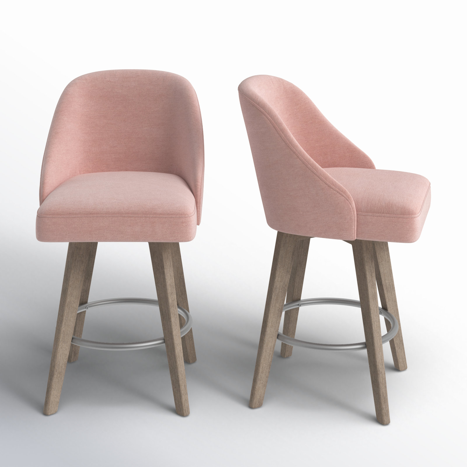Pearce Swivel Stool, Counter Stool (25.75” Seat Height), Pink, 2