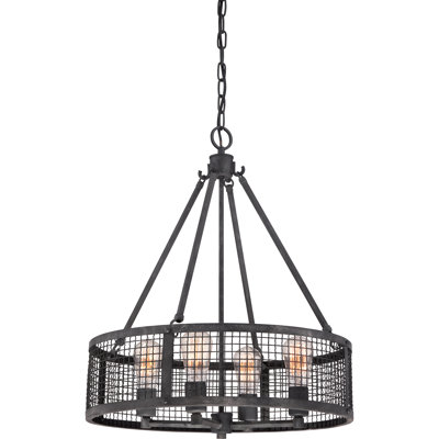 Luminaire suspendu cylindrique à 4 lumières