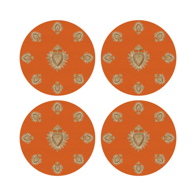 Ex vote Vegan Leather Round Pebble Placemat