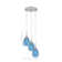 Array 3 Light Cord Hung Cluster Pendalier With 5" Turquoise Fusion Glass