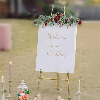 Guirlande de fleurs de 5,9 pi - fleurs arquées de mariage pour décoration de fond, eucalyptus et rose, guirlande de fleurs artificielles pour le manteau - décoration de table de tête chérie pour la réception, décorations de mariage