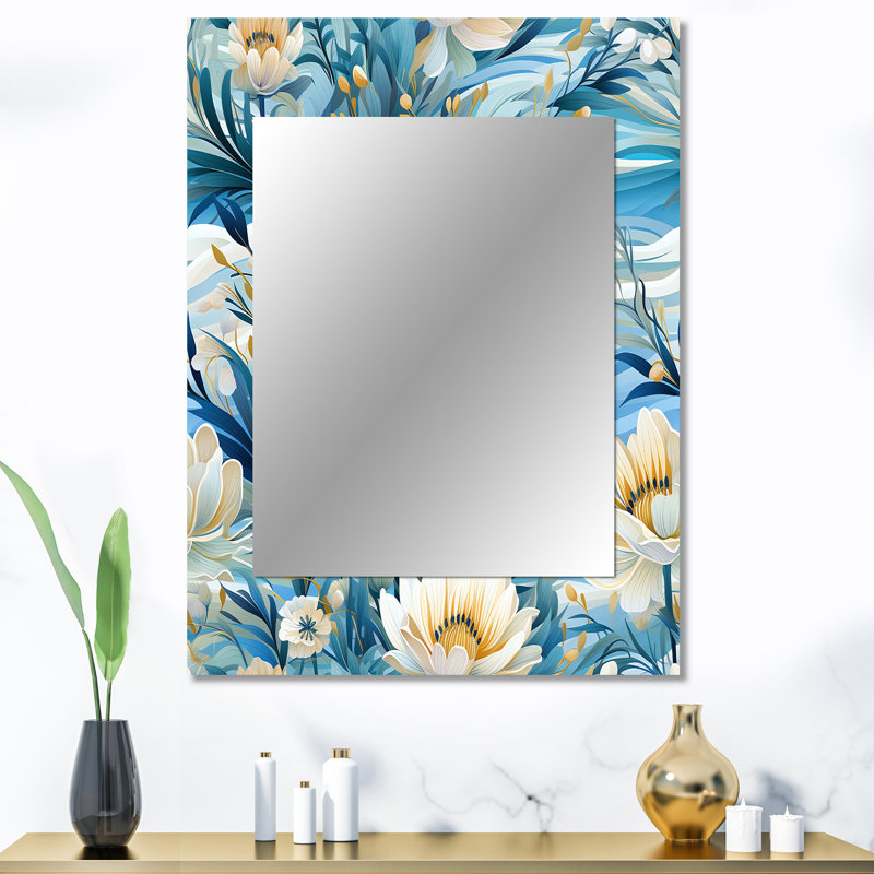 Antrell Coastal Tranquility Seaside Landscape - miroir décoratif bord de mer, miroir mural nautique, impression d'art en métal