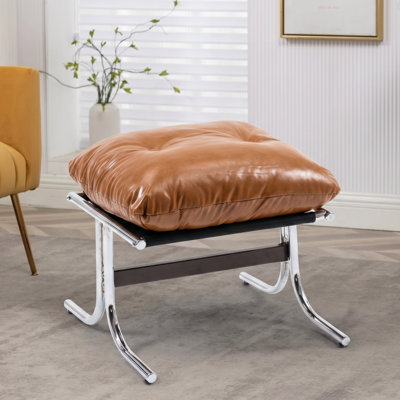 Repose-pieds en cuir d'inspiration Bauhaus