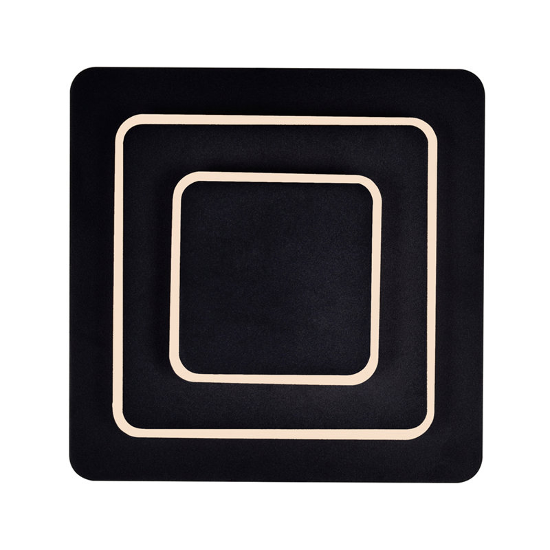 9-Inch Integrated LED Square Trio Wall Sconce – Matte Black Finish, Ideal for Hallways, Bedrooms, and Living Rooms