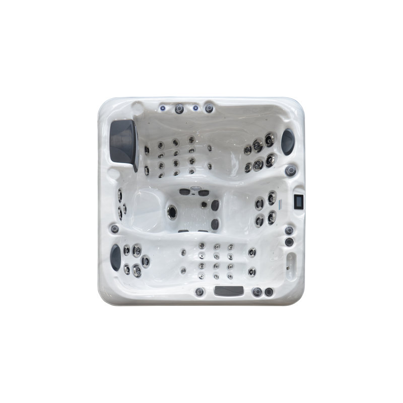 Spa carré en acrylique avec ozonateur Luxuria Spas 4 - 51 personnes, gris, Marbre argenté