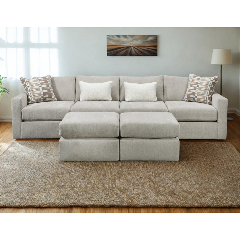 Nolte Pebble 4-piece Modular Sofa With Ottomans