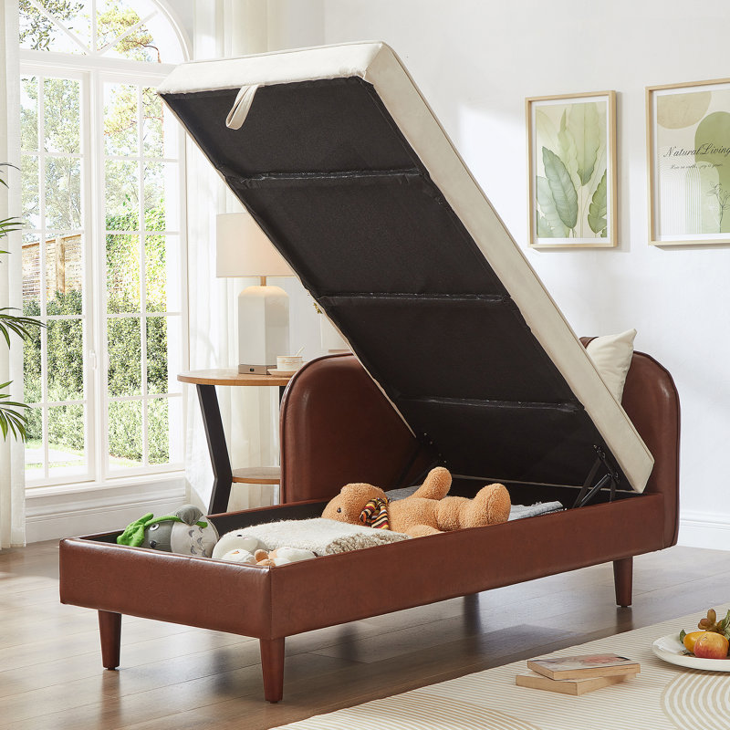 Chaise longue de rangement avec coussins moelleux