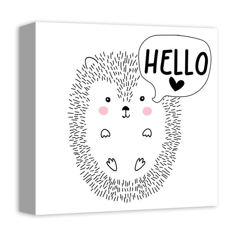 « hello hedgehog », art encadré Anley, Toile tendue, H 12 po x l 12 po x P 1,25 po