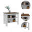 Ensemble de cuisine 2 pièces à 7 tablettes, 4 portes, 1 armoire murale et 1 îlot de cuisine blanc Sierra-114702787